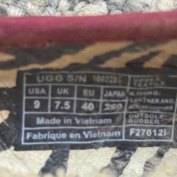 UGG Australia ALLOWAY Chocolate Brown Suede Shearling Fur Slippers Woman's 9 - Picture 3 of 15